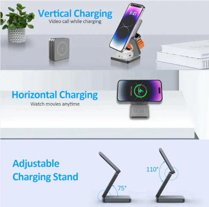 MagSnap™  - 3-In-1 Fast Charging, Foldable & Wireless Charger